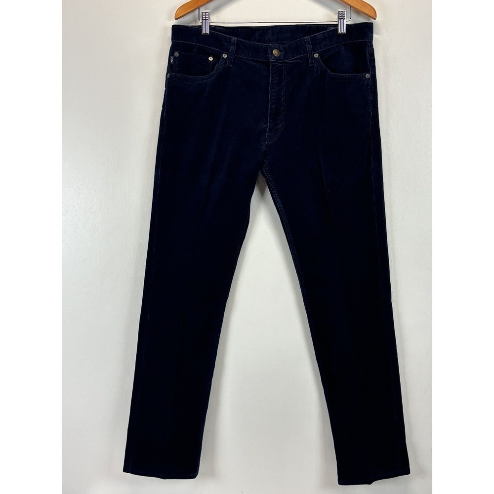 Men's Vtg Polo Ralph Lauren Corduroy Pants 34x32 Navy 5 Pocket Slim Fit 90's